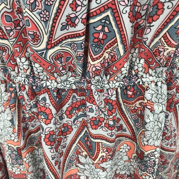 Lauren Conrad Boho Floral Cold Shoulder Dress M - Picture 2 of 8